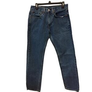 Levis 505 Mens Regular Straight Leg Jeans Blue W31 L34 Denim Y2K Zip Fly Skater